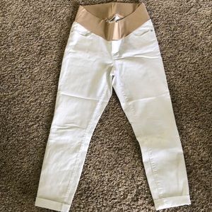 White maternity jeans
